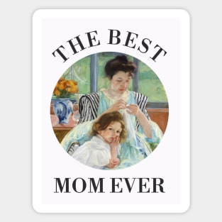 THE BEST KNITTING MOM EVER FINE ART VINTAGE STYLE CHILD AND MOTHER OLD TIMES. Magnet